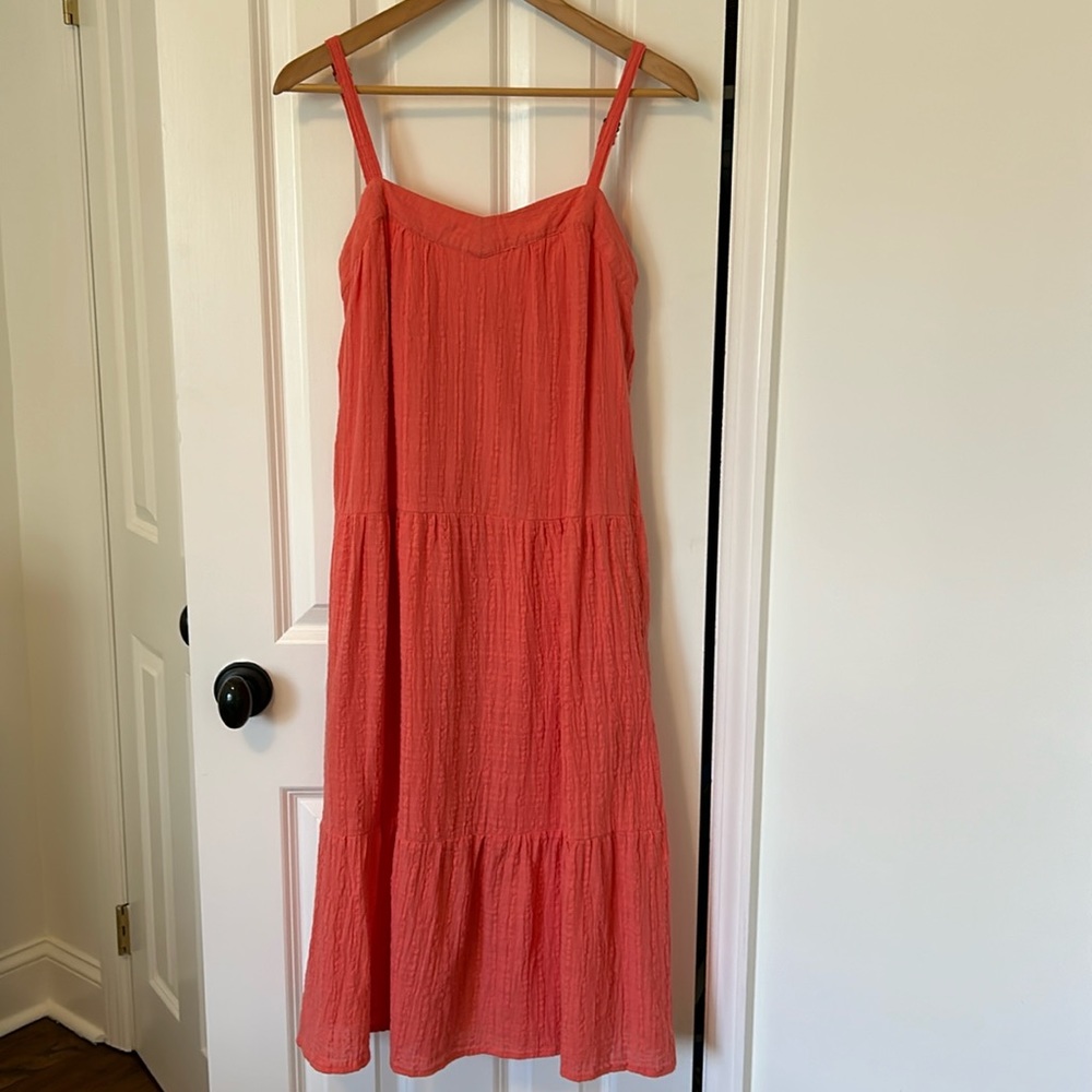 Knox Rose coral pink cotton strappy dress sz S